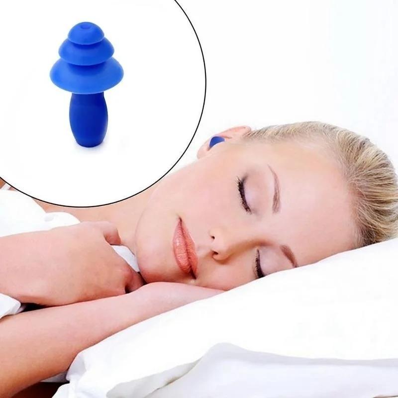 3pair Silicone Ear Plugs Anti Noise Snore Earplugs Comfortable for Study Sleep and Swimming Random Color