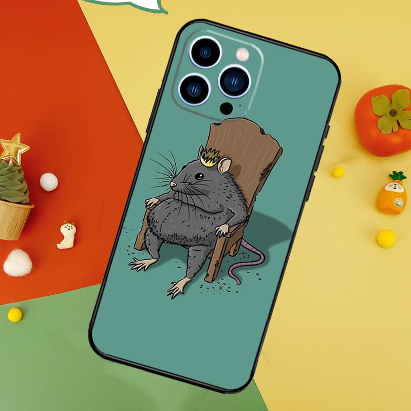 Cute Cartoon Animal Rat Phone Case For iPhone 17 Pro Max 16 15 14 12 11 13 Pro Max Plus 12 13 Mini 16e 17 Air Cover