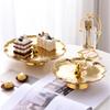 Gilded Petal Ceramic High Footed Fruit Tray, Cake Rack, Snack, Dessert Tray, Desktop Jewelry Organizer, Home Decoration