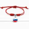 Red Bracelet Trendy With Timeless Gem European Country Flags Unisex Material Mixed
