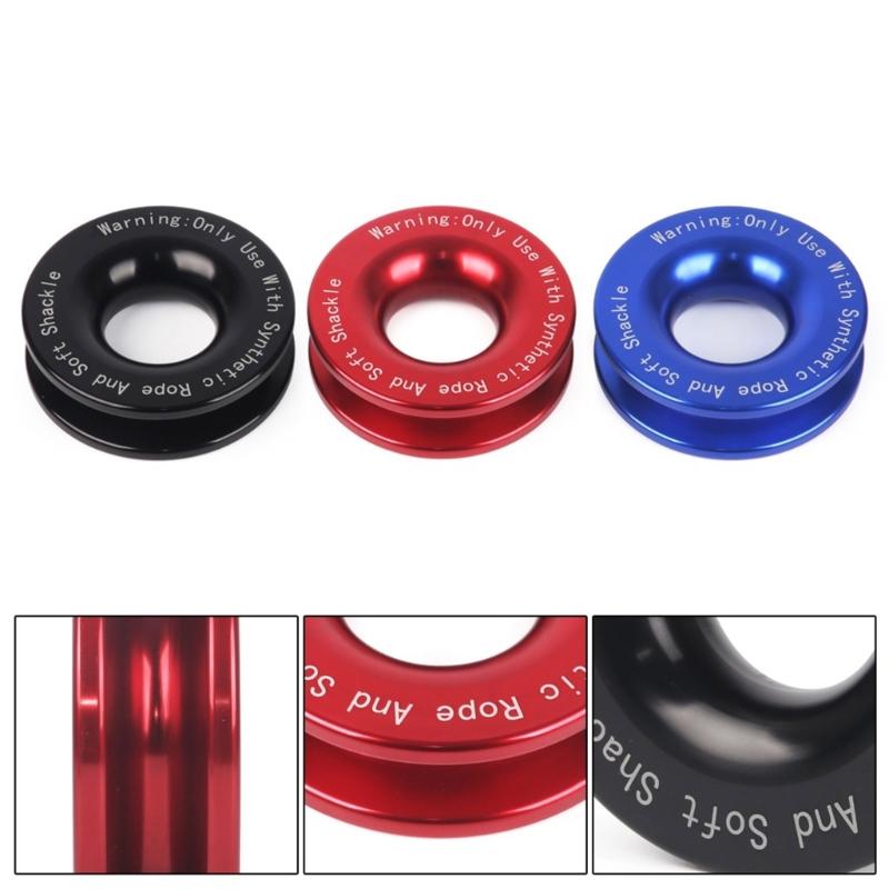 Aluminum Alloy Snatchs Recovery Rings Winch Snatchs Block Pulley Towing Rings for Soft Shackle and Synthetic Rope