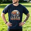 Ill Be In The Backyard Cigar Whiskey Retro Sunset Cotton Tee Dad Funny Outdoor Drinking Graphic Tees Casual Unisex Vintage Tshirt