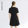 LANCY Focus Series Acetate Blend Waist-Cinching Elegant Midi Dress