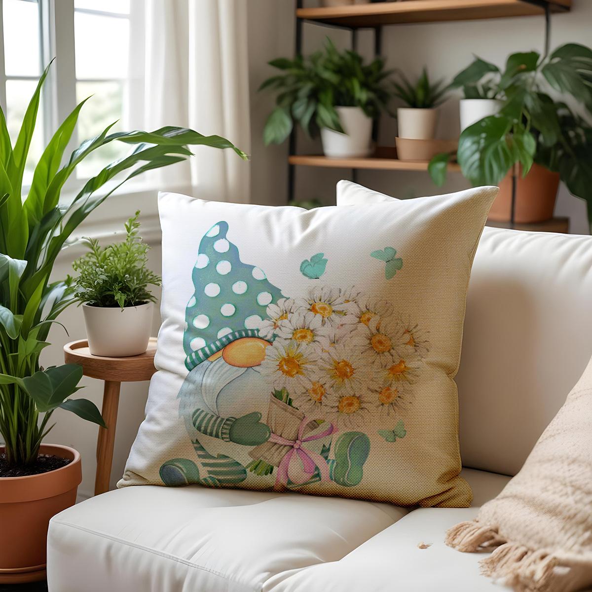 

New Spring Flowers Combination Sofa Pillow Case Modern Versatile Seat Cushion Bedroom Decor Linen Premium Durable 45 * 45Cm