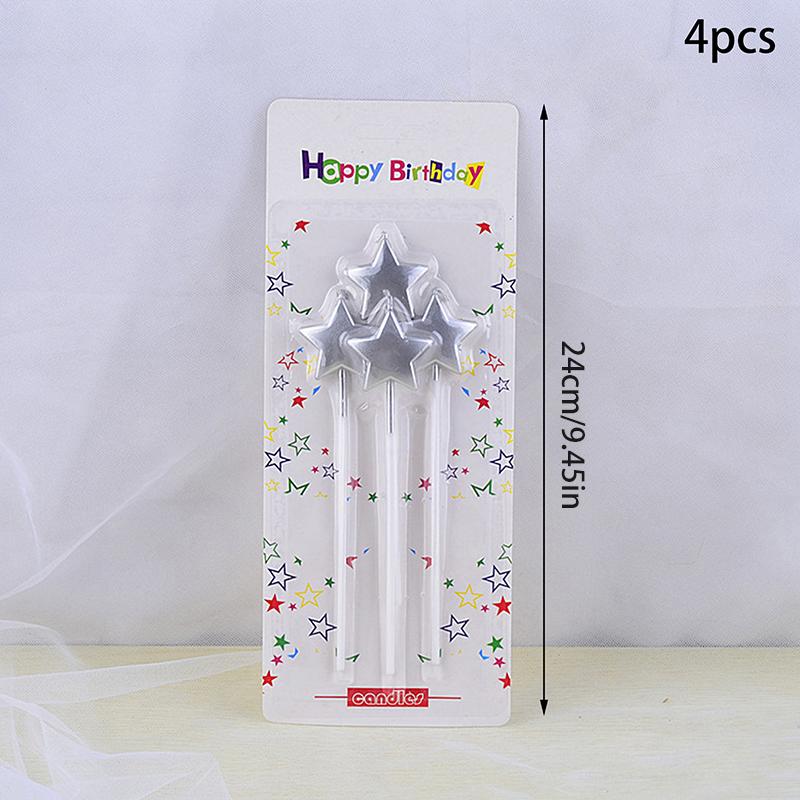 4Pcsmulticolour Candles Wedding Party Birthday Cake Candles Decoration Party Supplies