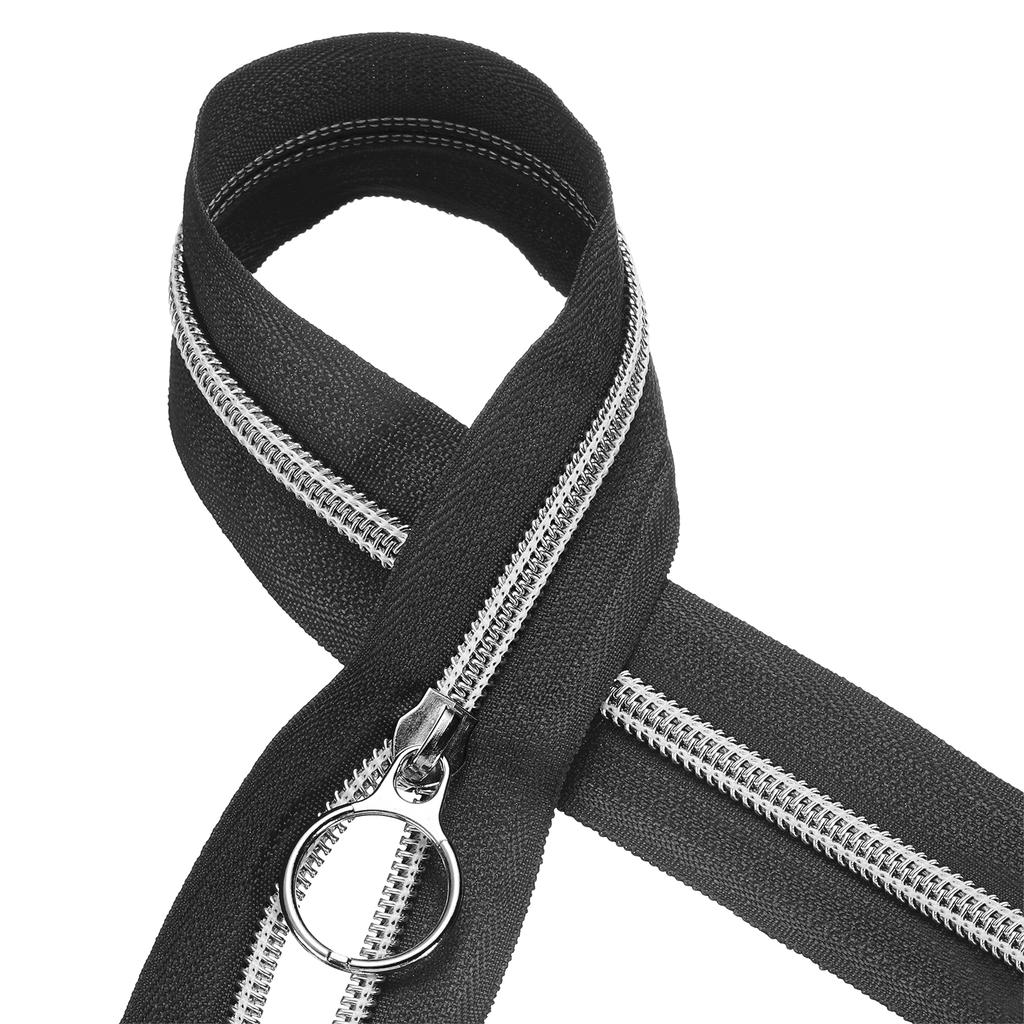 Zíperes de Bobina de Nylon Fechados Zíper de Bobina de Nylon Zíper de Bobina em Atacado com 20 Zíperes de Cor Grafite Deslizantes Para Costura DIY Roupas 10 Jardas