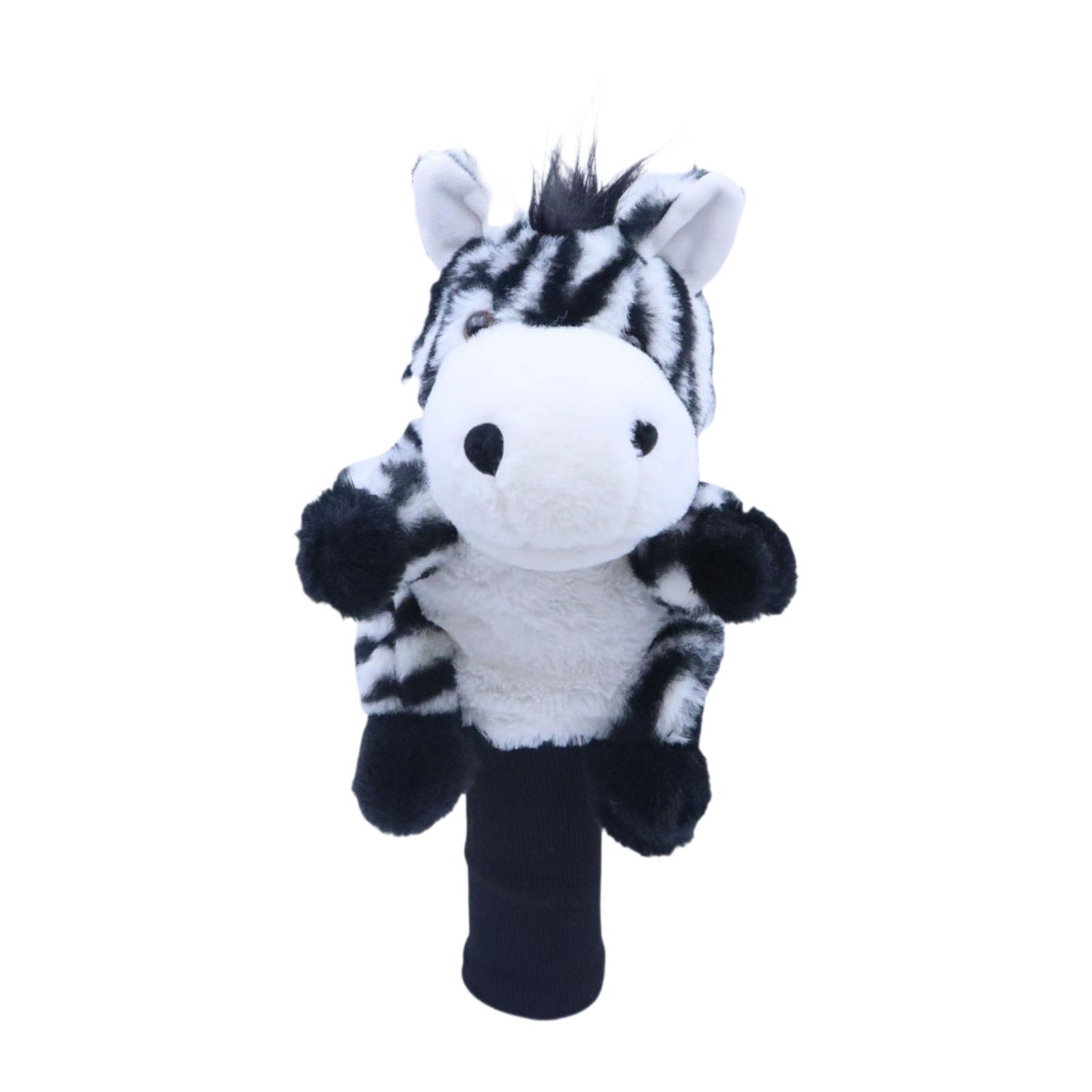 

Soft Plush Golf Wood Driver Headcover Cartoon Golfer Gift Club Head Cover for Birthdays Festivals Parks Golf Courses Beginner зебра