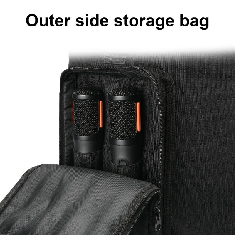 Carrying Case Rolling Speaker Bag for Wireless Speaker Foldable Storage Bag Multi Pocket Protective Case with Wheel