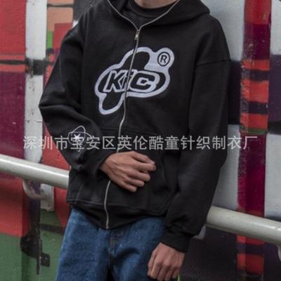 European and American Long Zipper Sweater KiC Zipper To Top Hoodie Full Face Zipper Hooded Sweater