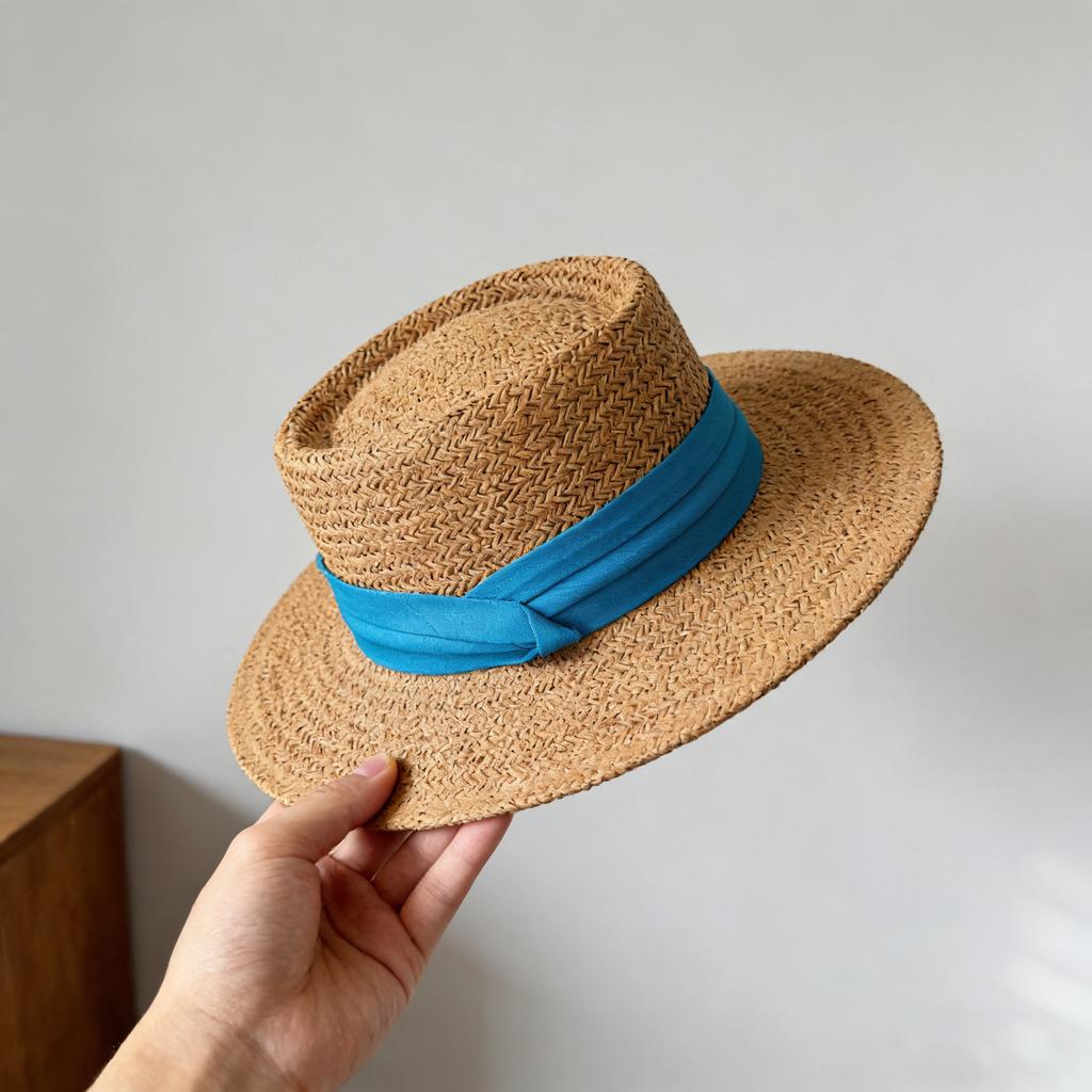 Womens Straw Sun Hat Wide Brim Elegant Summer Beach Cap UV Protection Outdoor Travel Fashion Visor