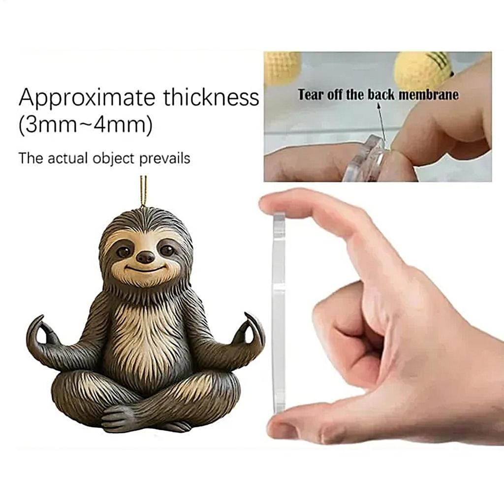 Faultier Weihnachts-Countdown-Kalender Acryl-Ornament 24 Tage Adventsdeko für Zuhause Feiertagsparty Feier Winter Weihnachtsgeschenk