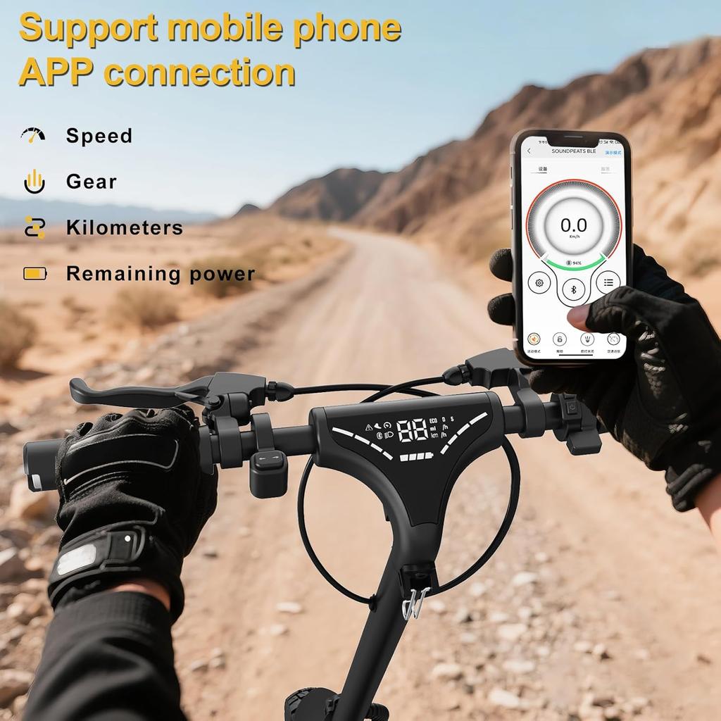 Elektrikli Scooter, 70-80 km Menzil/2000W Çift Motor, 10 İnç Arazi Lastikleri, Elektrikli Scooter Yetişkin 150 kg Taşıma Kapasitesi, TODIMART X5S