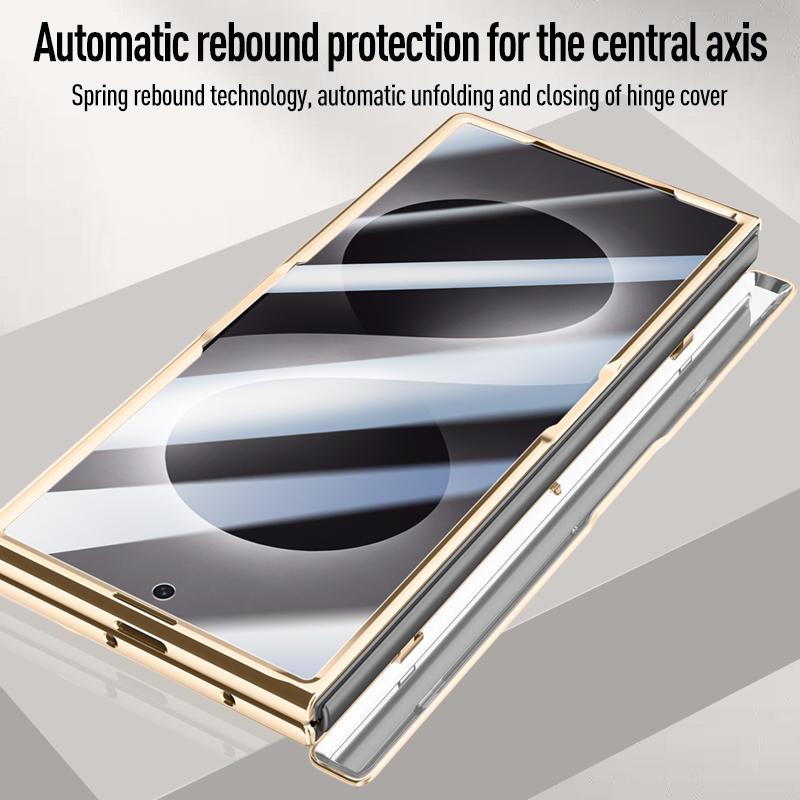 For Samsung Galaxy Z Fold 8 Case Luxury PU Leather Lens Stand Protect Cover For Z Fold 8 Ultra All-inclusive Spring Hinged Shell
