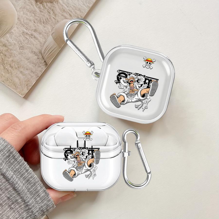 One Piece Luffy Cool Clear Earphone Cases Cover With Hook Case For Samsung Galaxy Buds Live 2 3 FE 4Pro 2Pro 3Pro 4 Pro