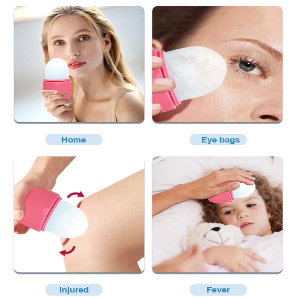 Silicone Massage Ice Cube Mold Facial Ice Contour Roller Face Skin Care