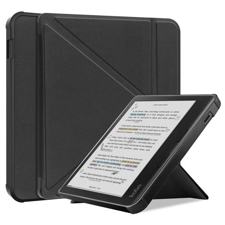 

Чехол-подставка для электронных книг Kobo Libra Color, чехол из искусственной кожи с автоматическим пробуждением / режимом сна - черный