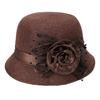 Women's Polka Dot Mesh Flower Bowler Bucket Hat Outdoor Sun Visor Basin Cap