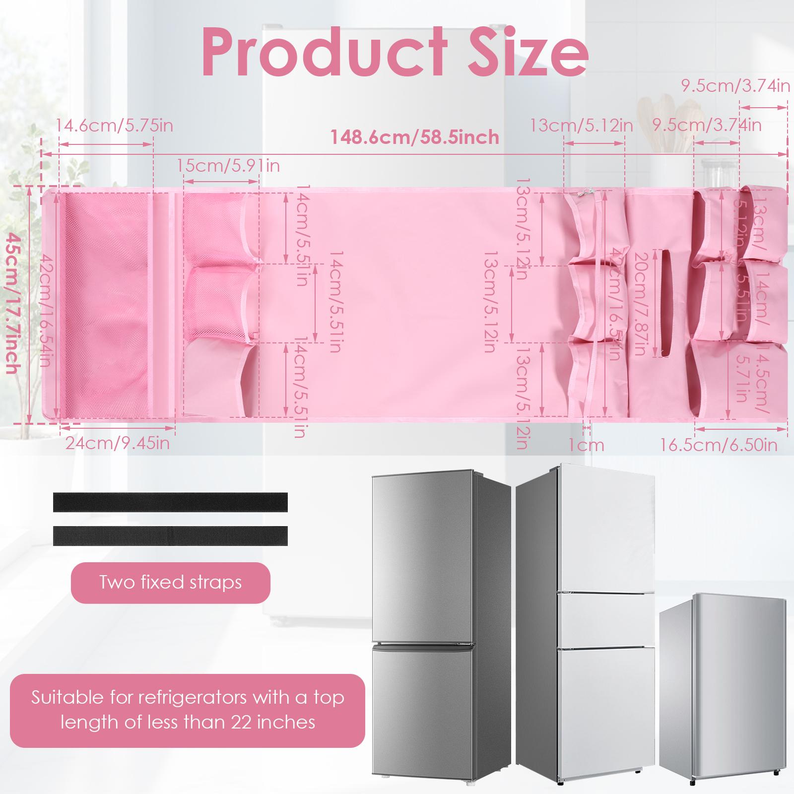 

Refrigerator Dust Cover with Multiple Pocket Storage Bag Oxford Cloth Nonslip Fridge Storage Hanging Bag for Washing Machine