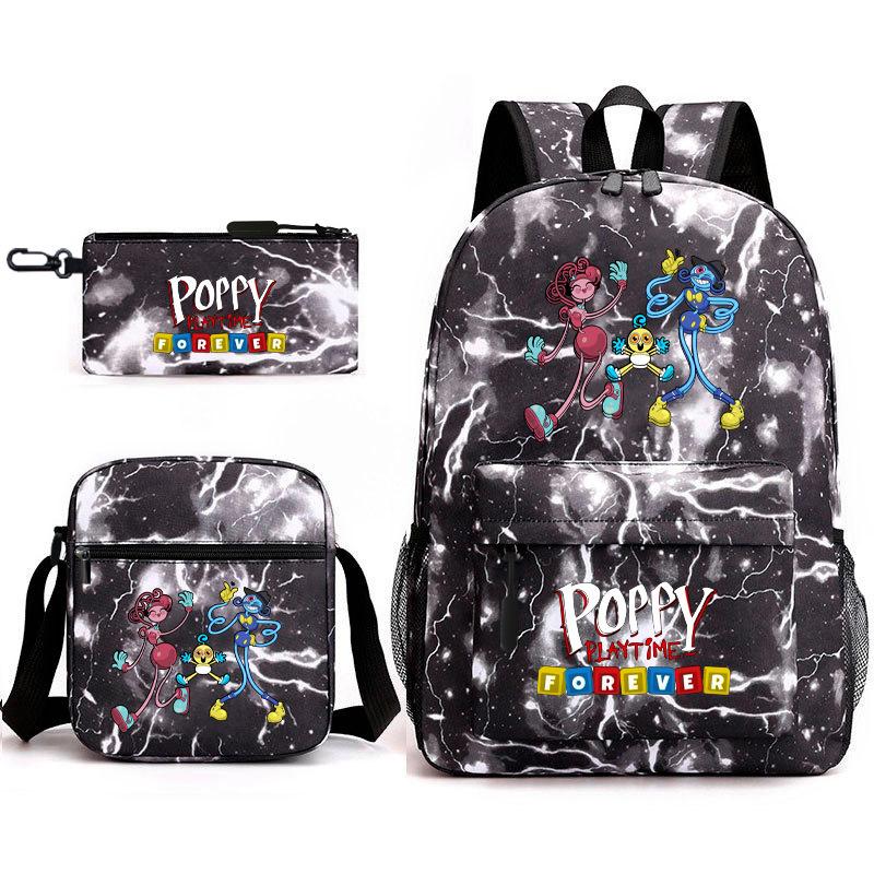 Poppy's Game Time Starry Sky Elementary School Bag Nightmare Animal Large Capacity Backpack Three-piece Set