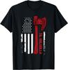 Nordic Warrior Axe American Flag Til Valhalla TShirt 100 Cotton ONeck Short Sleeve Summer Casual Mens Tshirt Streetwear