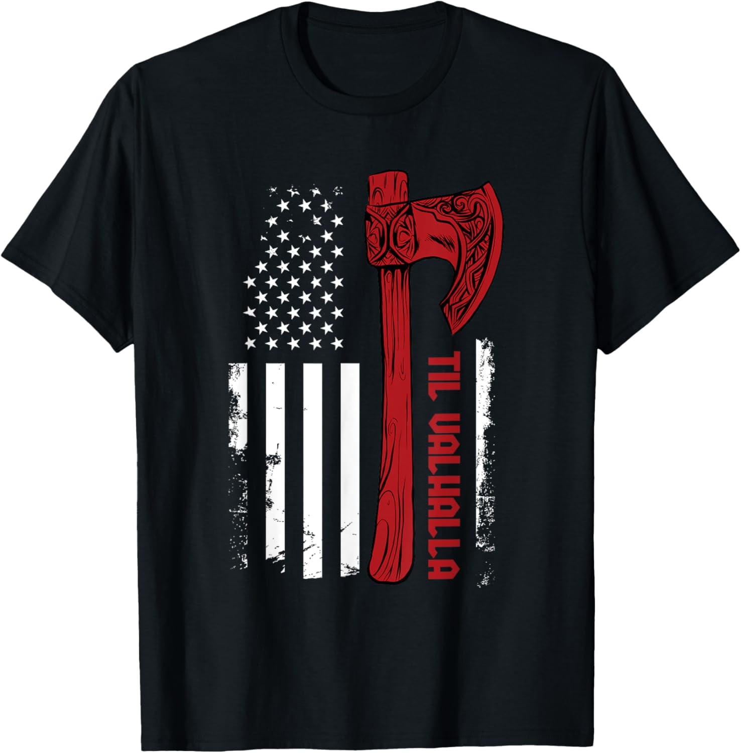 

Nordic Warrior Axe American Flag Til Valhalla T-Shirt 100% Cotton O-Neck Short Sleeve Summer Casual Mens T-shirt Streetwear -... S разноцветный