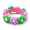Adjustable Rainbow Flower Pet Collar with Fur Ball - Cute and Soft for Cats and Dogs