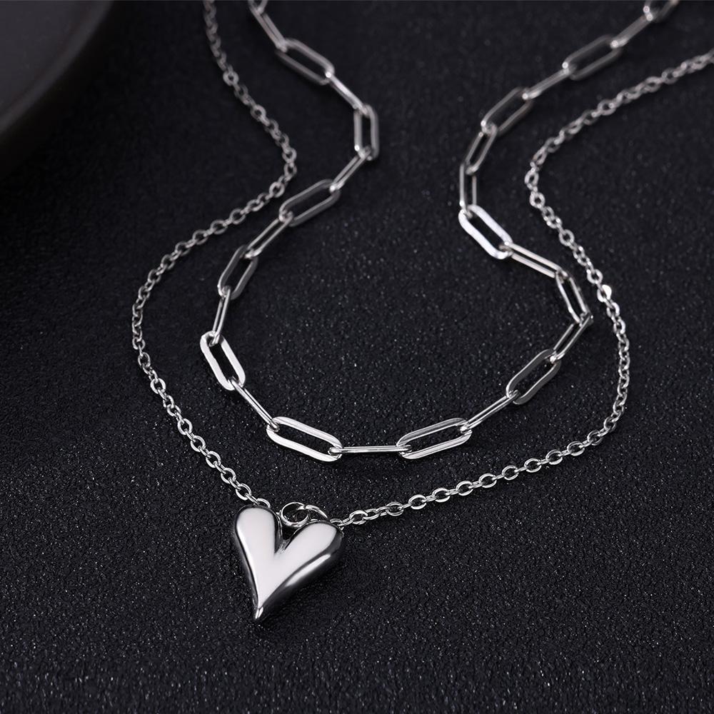 Stainless Steel Heart Pendant Necklaces For Women  Color Aesthetic Heart Pendant Necklace  Trendy Jewelry Bff