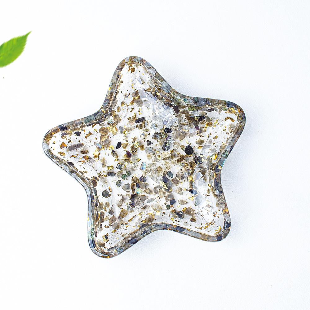 Crystal Gemstone Star Shape Storage Box With Geometric Design For Home Decor And Gifts