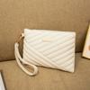 Versión Coreana Bolso de Hilo Bordado de Moda y Versátil para Mujer, Cartera para Teléfono Móvil, Sobre de Cuadrícula de Diamantes Casual para Vacaciones