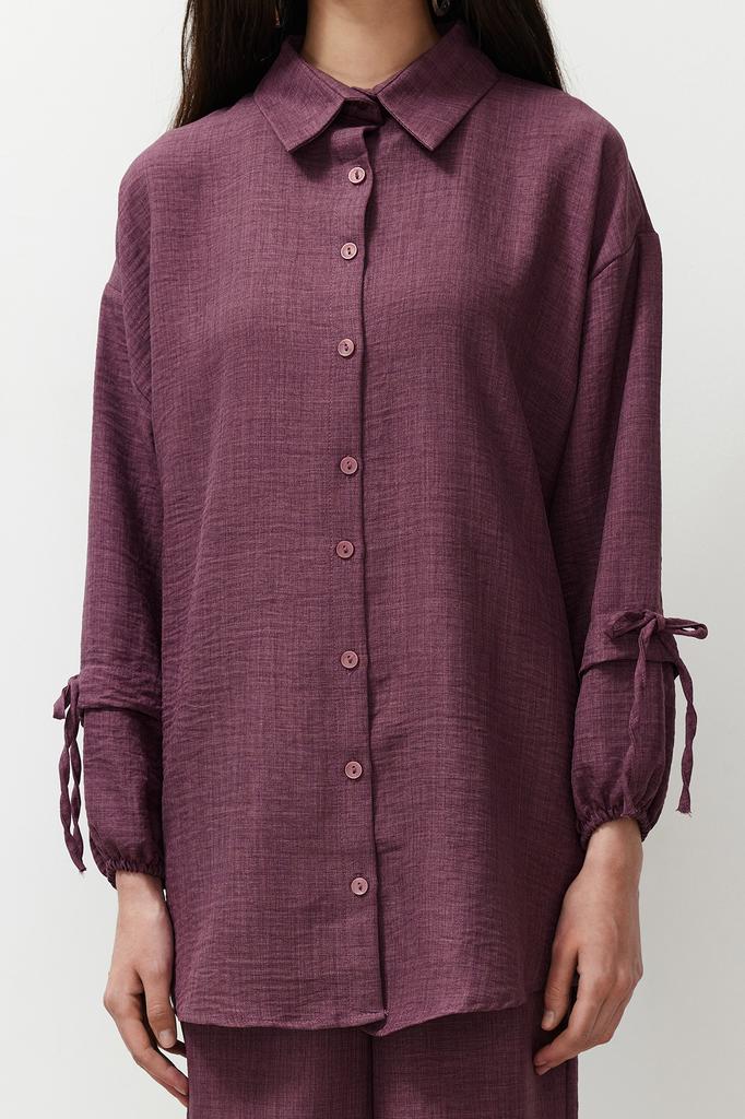 Women's Fashion New Hijab Bottom-Top Set Stone Linen Look Woven Bottom-Top Set