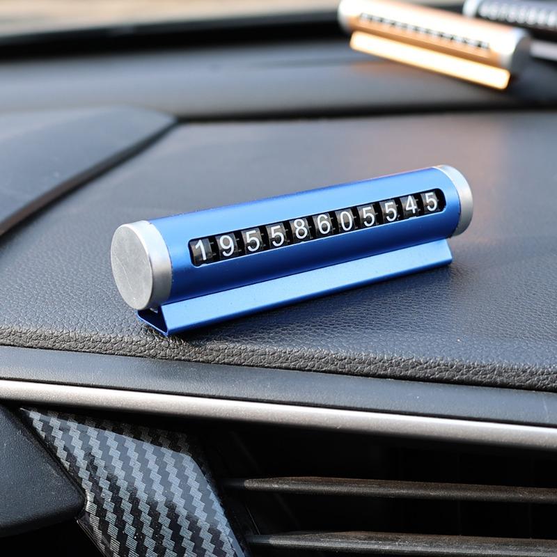 Multi-functional Metal Alloy Texture Rolling Telephone Number Plate Temporary Parking Space Car Model Car Decoration Accessories