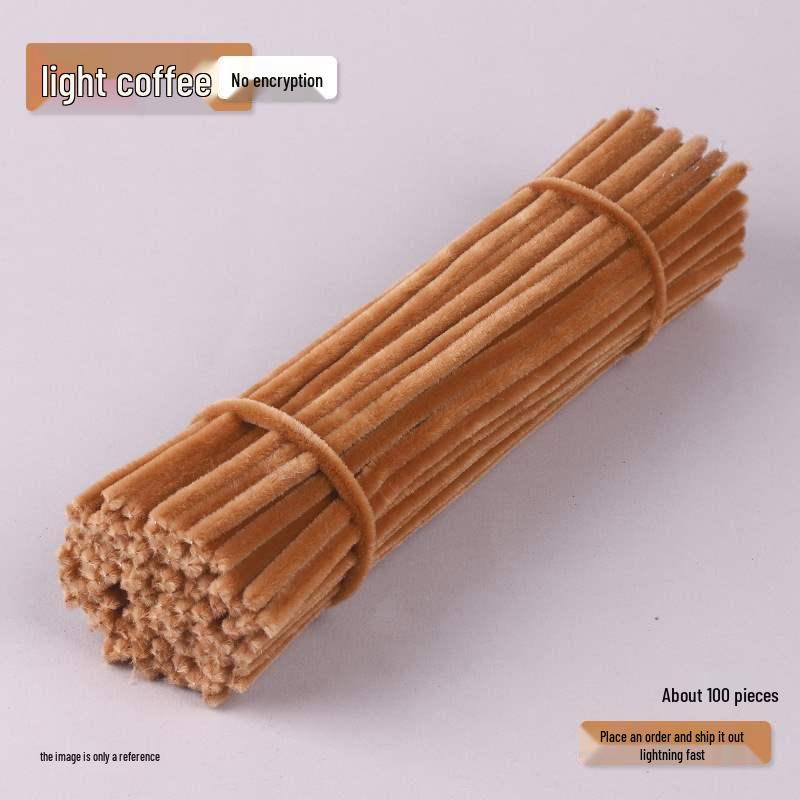 Encrypted Pipe Cleaners: Dense, Thickened 8mm White Strips with Mixed Colors for Handmade DIY Bouquets