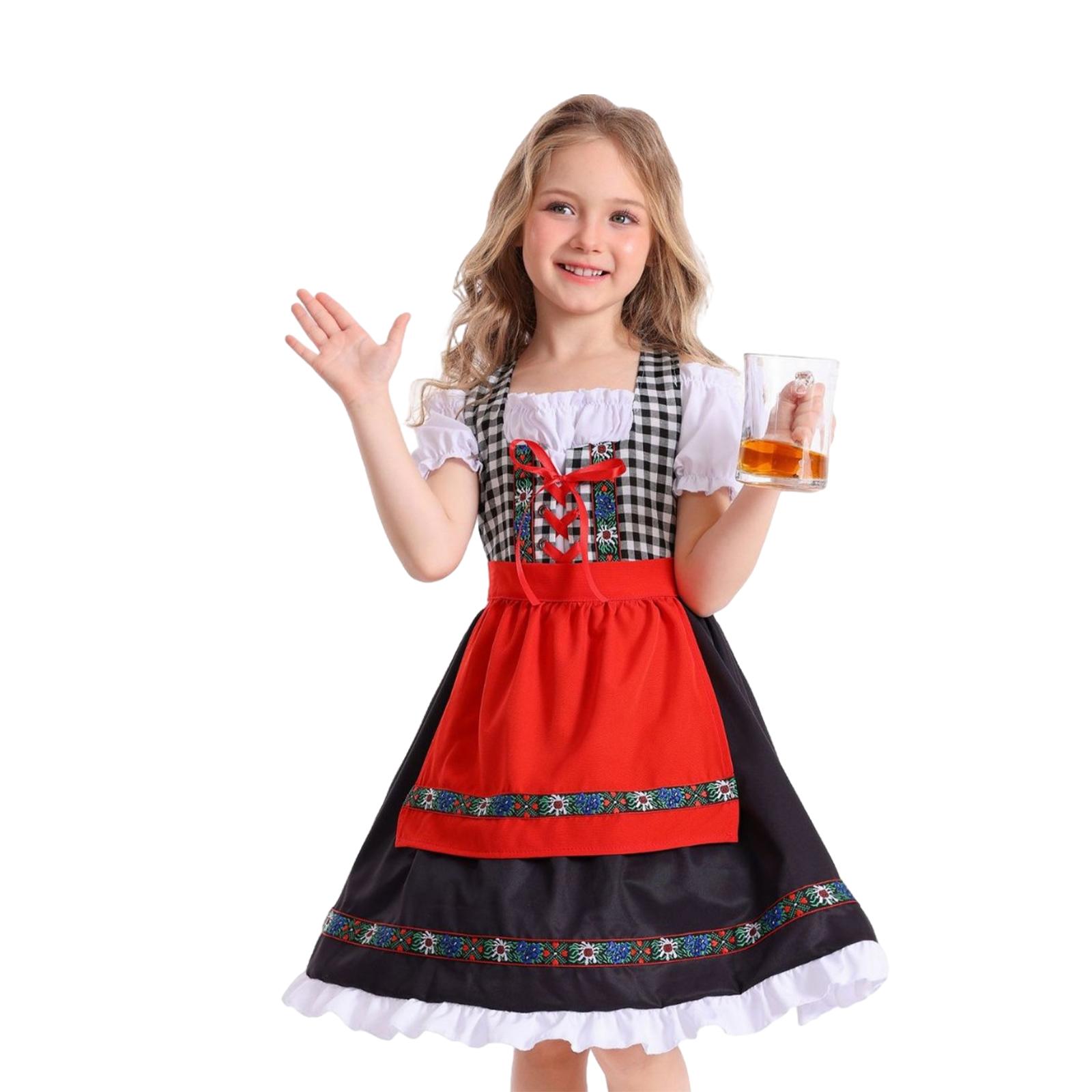 Meiteņu tradicionālā Bavārijas kleita Oktoberfest kostīms