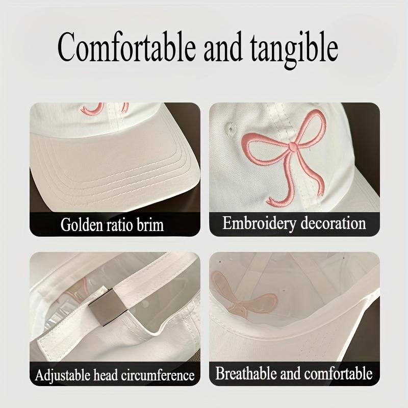 2PC Adjustable Embroidered Bow Baseball Cap,Sun Protection Hat,Suitable for Various Activities Such As Run,Cycling,Play Ball Etc