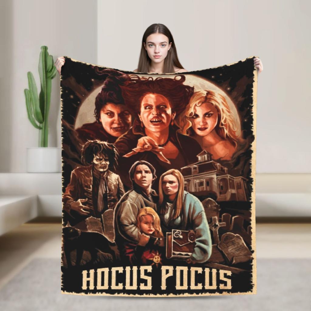 Hocus Pocus Sublimation Blankets Flannel Winter Multi-function Lightweight Thin Throw Blanket for Sofa Outdoor Rug Piece