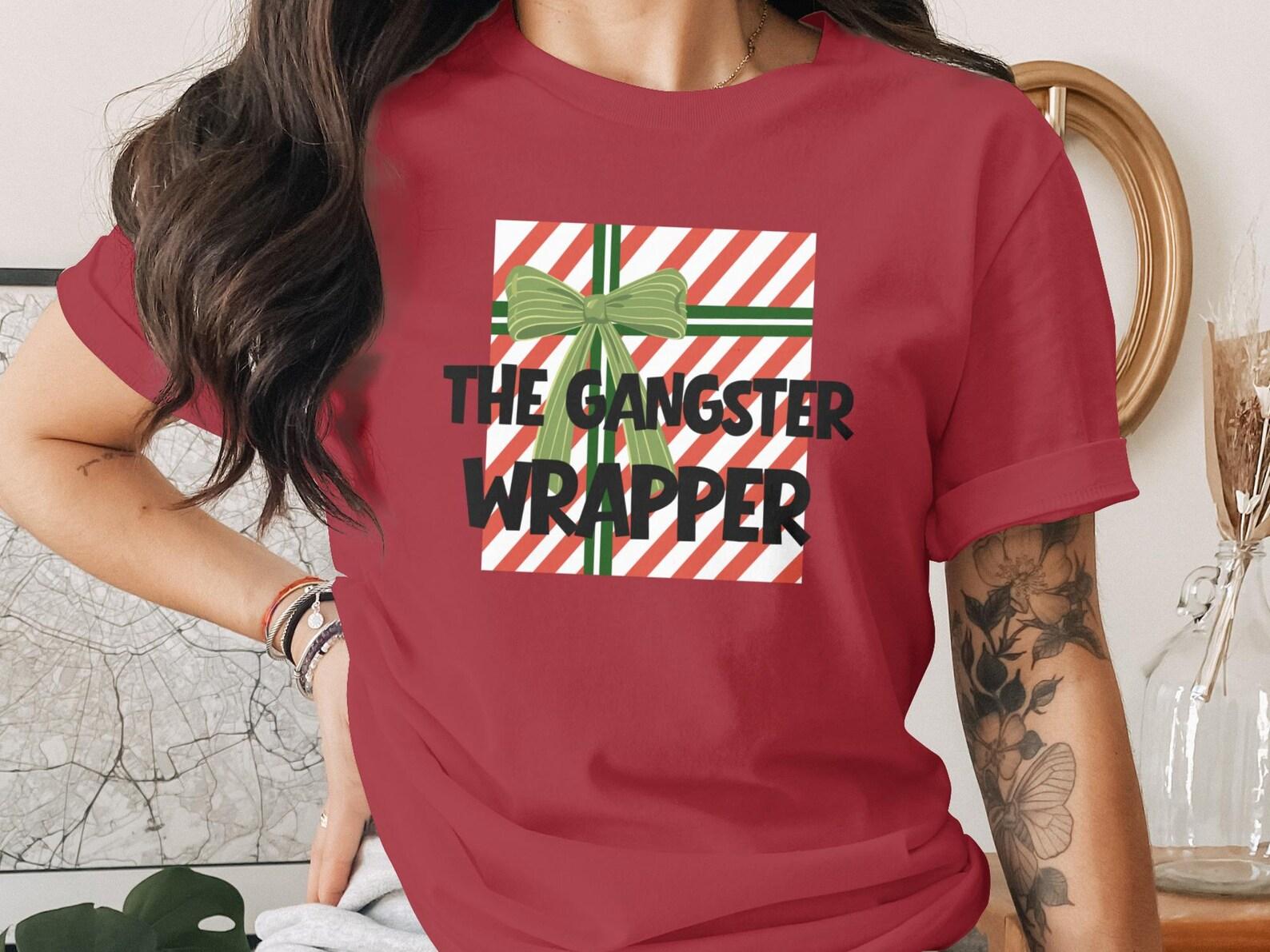 The Gangster Wrapper Christmas T-Shirt, Funny Wrapping Pun Apparel S