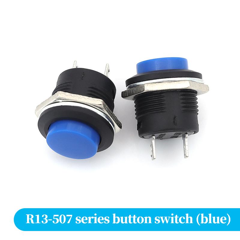 2Pcs R13-507 Self-reset Push Button 16mm Round Momentary Switch 3A 6A High Load Power Button