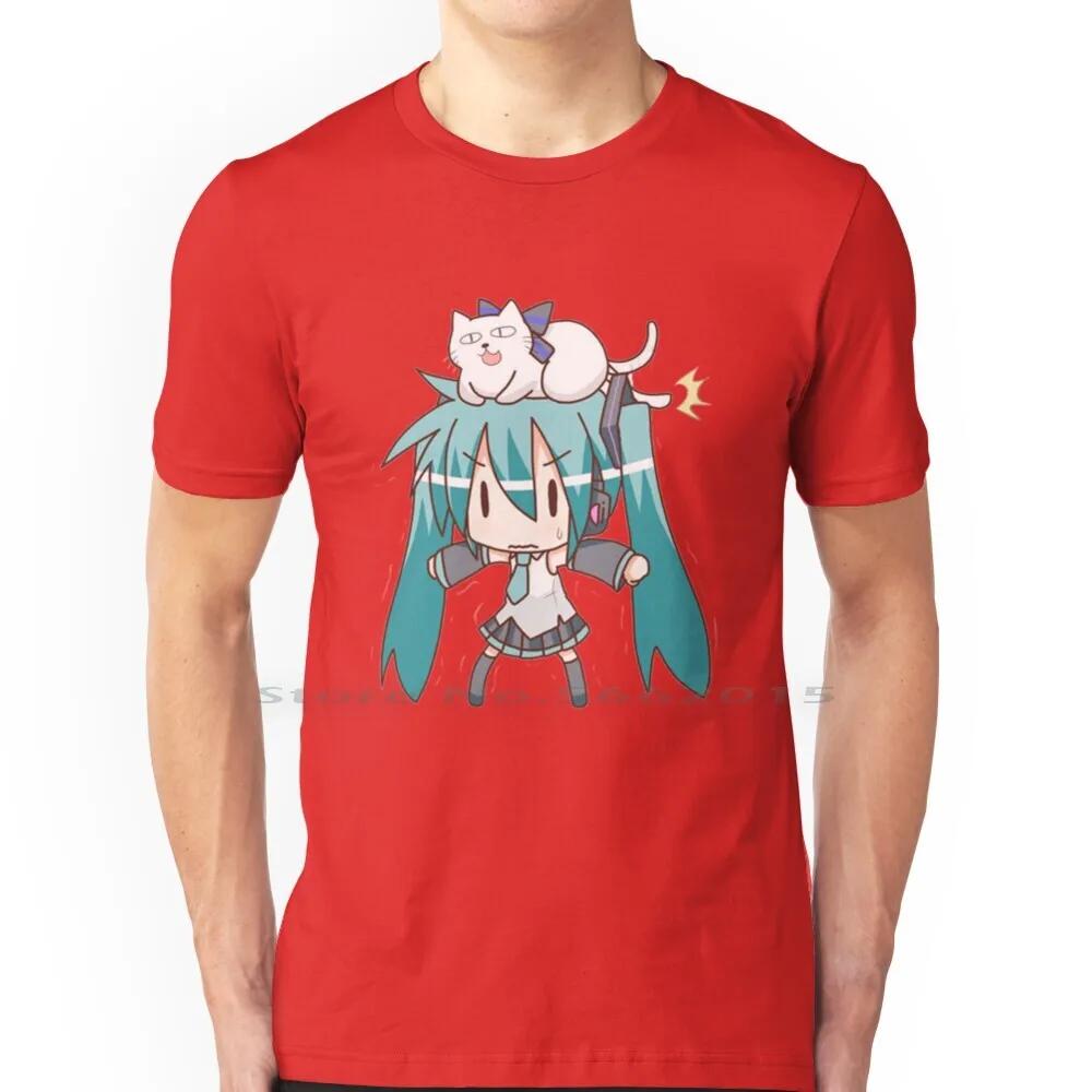 Miku T Shirt 100% Cotton Kawaii Manga Anime Girl Japanese Short Long Sleeve Tee Top