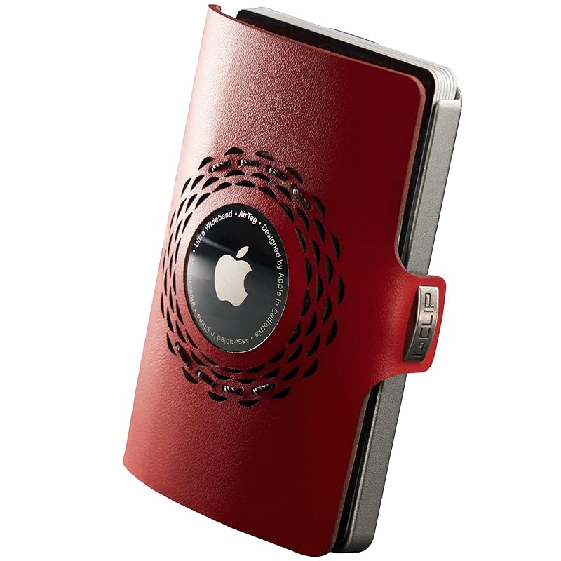 

[I-CLIP] original Apple AirTag compatible With money clip - wallet slim wallet AirTag compatible wallet men s silver red