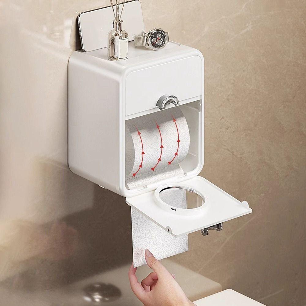 Wall Mounted Toilet Paper Storage Box Plastic Toilet Paper Holder Durable Paper Towel Box  Bathroom