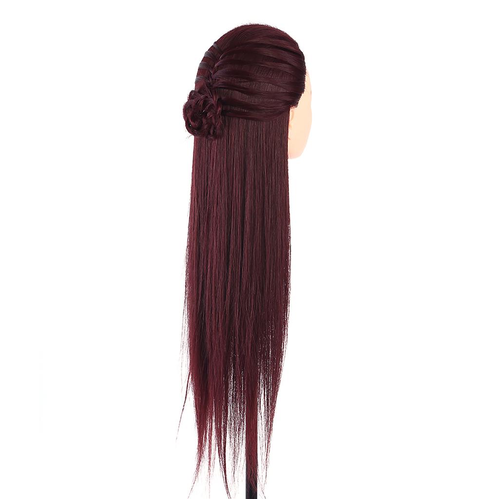 1Pc 60cm Hair Hairdressing Practicing Model Mannequin Dummy Head With Clamp Red