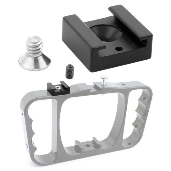 Camera Hot Shoe Mount with 1/4-inch Thread Screw Aluminum Alloy Action Camera Cold Shoe Fixing Bracket Sports Camera Accessory
