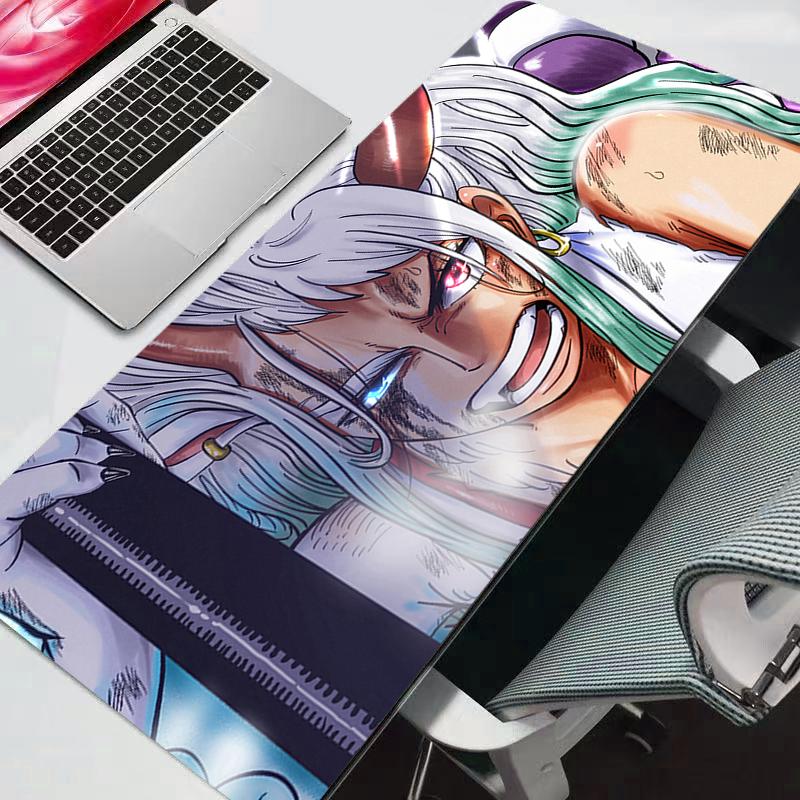 Gaming Mousepad One Piece Big Computer Gamer Mouse Pad Natural Rubber With Locking Edge Mat XXL Durable Anime