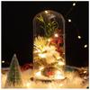 Simulation Christmas Tree Decoration LED Light Eternal Flower Glass Cover Gift Box Christmas Valentine's Day Gift Decoration
