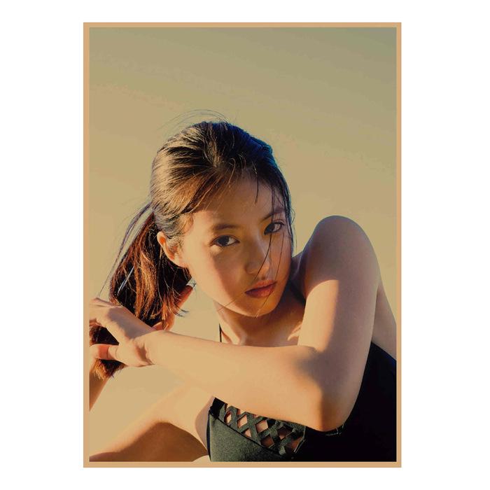 Mio Imada Retro Kraft Paper Poster - Japanese Beauty Wall Art Mural