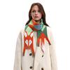 Women Scarf Cartoon Fox Design Faux Cashmere Soft Warm Scarf Autumn Winter Long Scarf Versatile Clothing Accessory