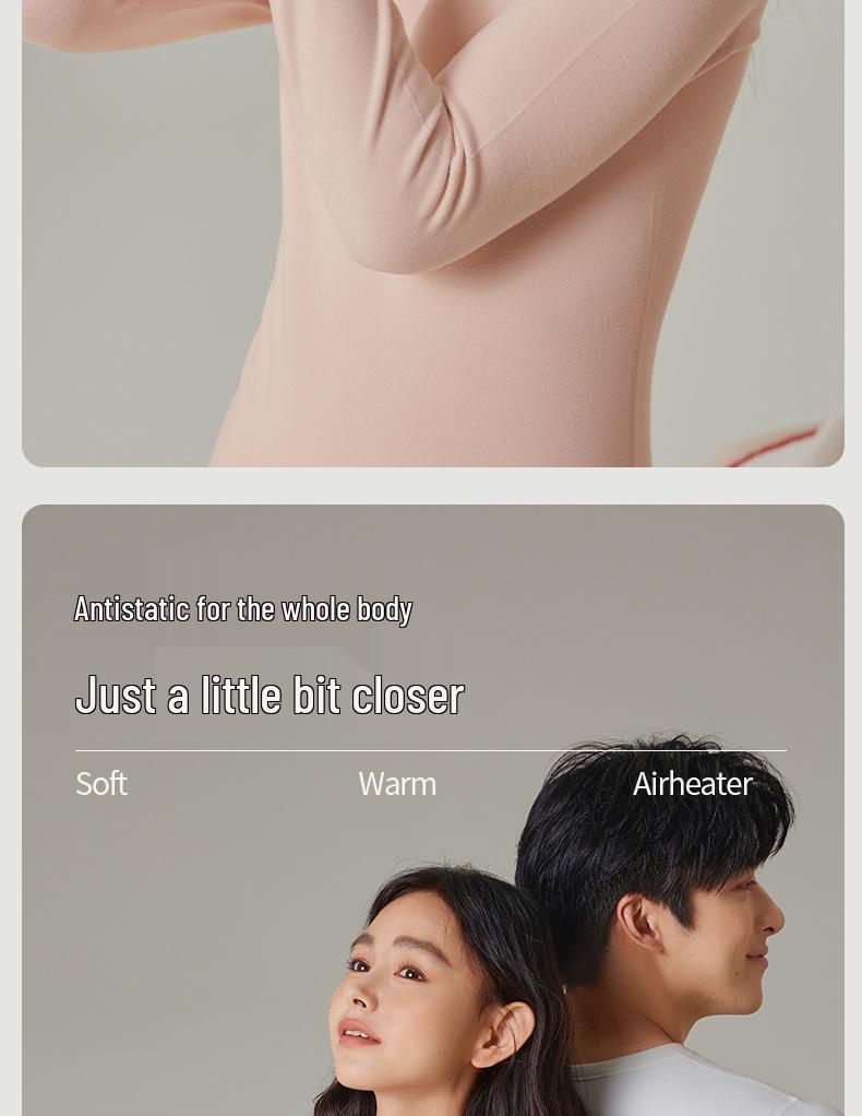 Set di Biancheria Intima Calda Foderata in Pile per Coppia: Calzamaglia Extra Spessa e Maglie a Manica Lunga in Cotone e Lana per Autunno e Inverno.