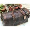 20 Inch Leather Travel Weekend Bag for Men, Leather Travel Bag, Leather Gym Bag, Overnight Travel Bag, Mens Duffle Bag