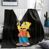 Bart Simpson The Simpsons Printed Flannel Blanket, Soft Throw for Bedroom Sofa, Washable, Fan Merchandise, Great Gift.