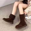 Fleece Thickened Comfortable Warm Snow Boots Suede Short Boots Thick Heel Sleeves Martin Boots Fashion Boots